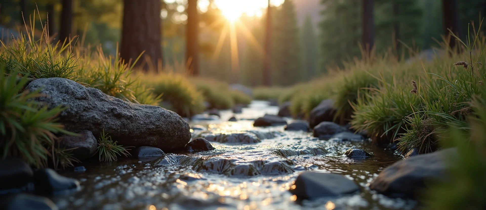 Symbolizing Flow/Cleansing: A local Bitterbrush babbling mountain creek. - AI Generated