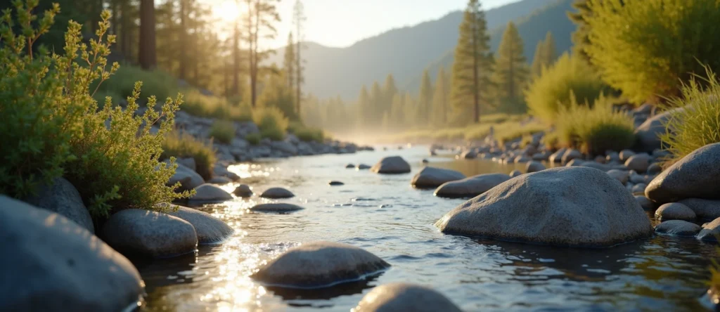 Symbolizing Flow/Cleansing: A local Desert Peach smooth Truckee river stones. - AI Generated