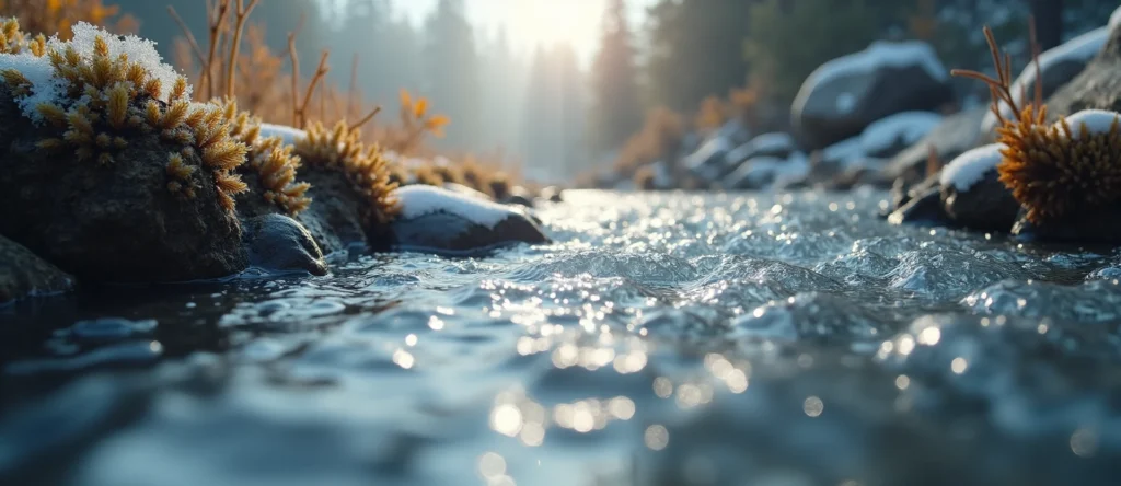 Symbolizing Flow/Cleansing: A local Manzanita clear cold snowmelt stream. - AI Generated