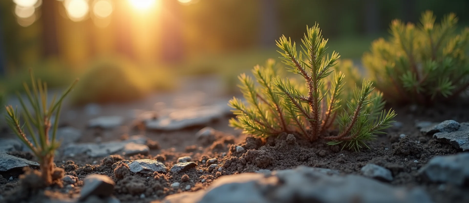 Symbolizing Seed/New Beginning: A local Indian Paintbrush shoot emerging from cracked soil. - AI Generated