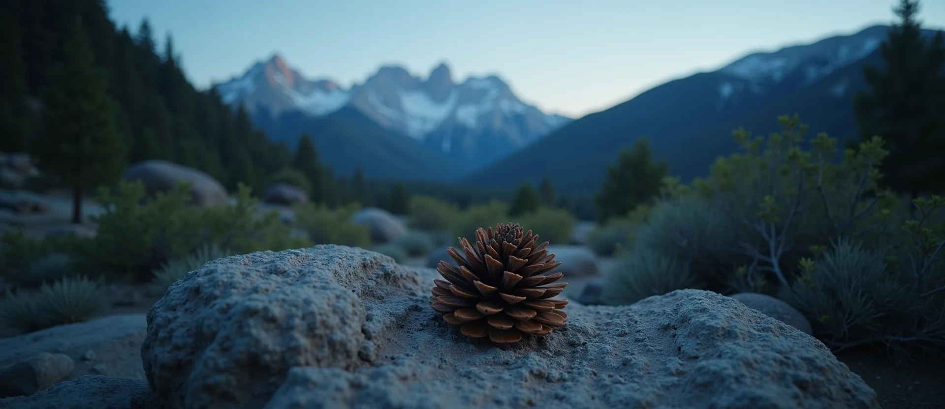 Symbolizing Seed/New Beginning: A local Manzanita opening pine cone. - AI Generated