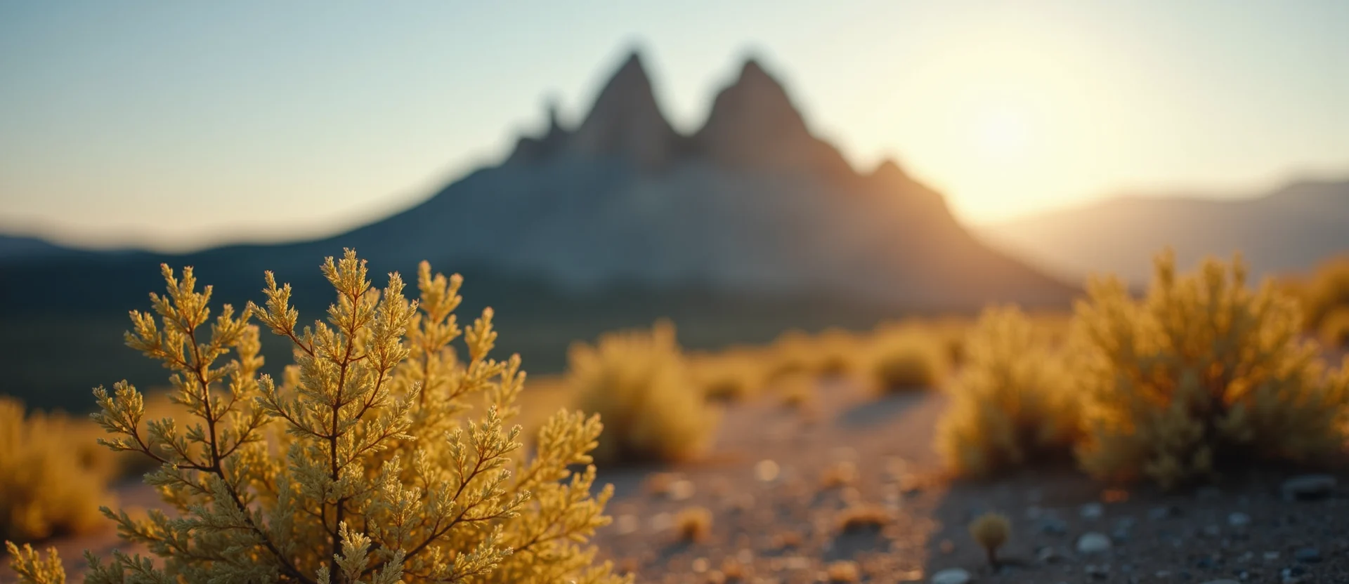 Symbolizing Stability/Peak: A local Rabbitbrush jagged granite peak. - AI Generated