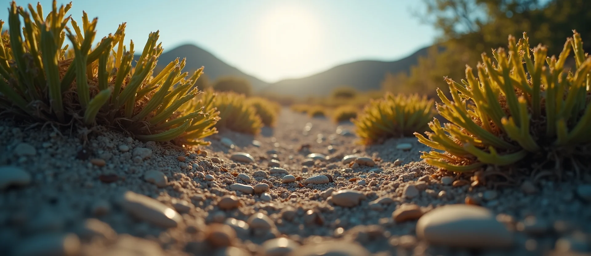 Symbolizing Flow/Cleansing: A local Rabbitbrush raindrops on desert leaves. - AI Generated