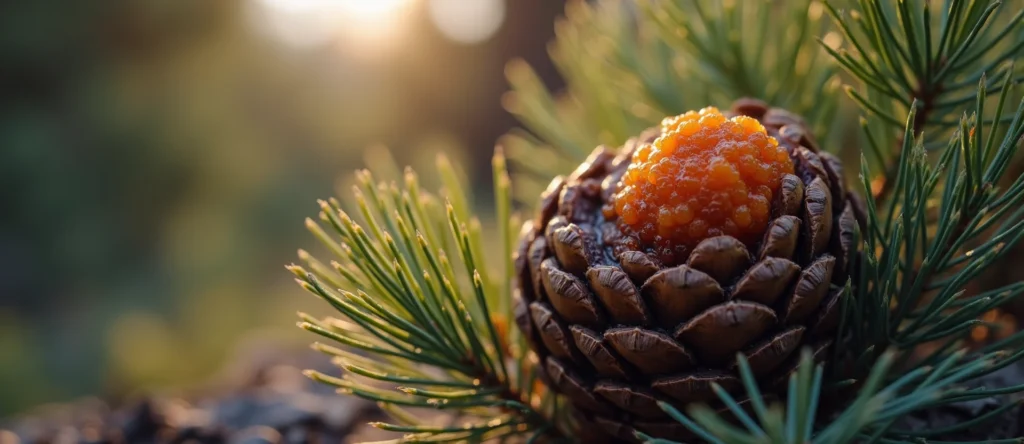 Symbolizing Seed/New Beginning: A local Ponderosa Pine opening pine cone. - AI Generated