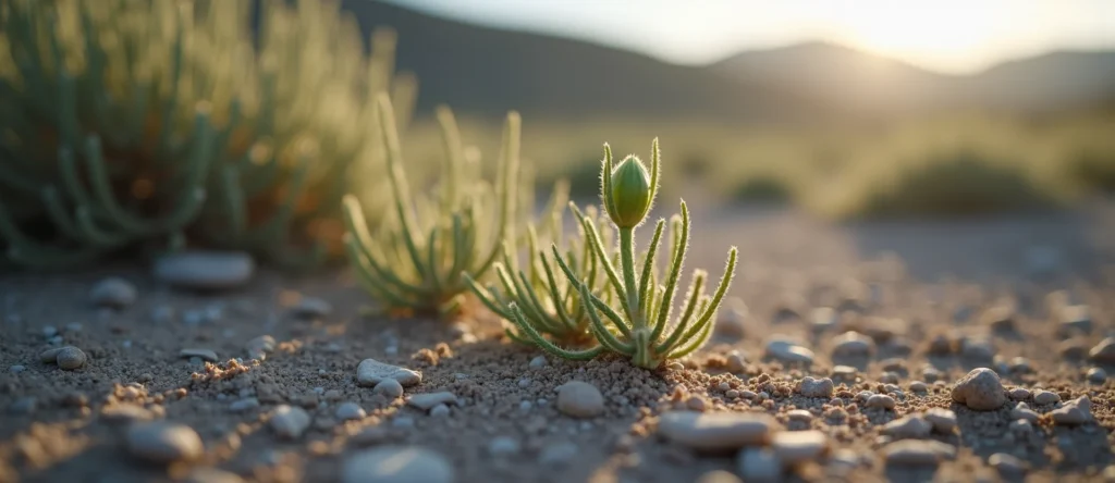 Symbolizing Seed/New Beginning: A local Sagebrush (Artemisia tridentata) new green bud on a branch. - AI Generated