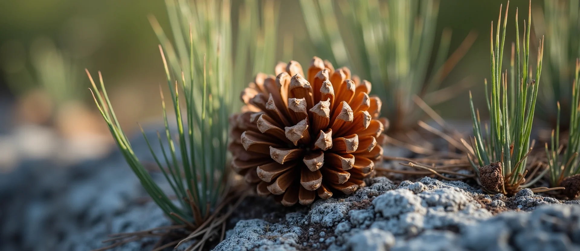 Symbolizing Seed/New Beginning: A local Ponderosa Pine opening pine cone. - AI Generated