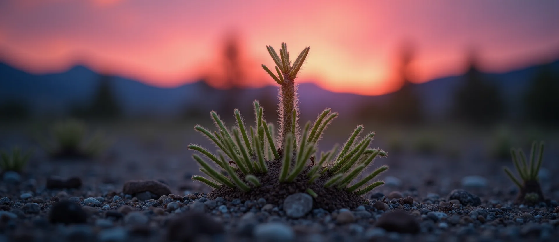 Symbolizing Seed/New Beginning: A local Manzanita sprouting sagebrush seedling. - AI Generated