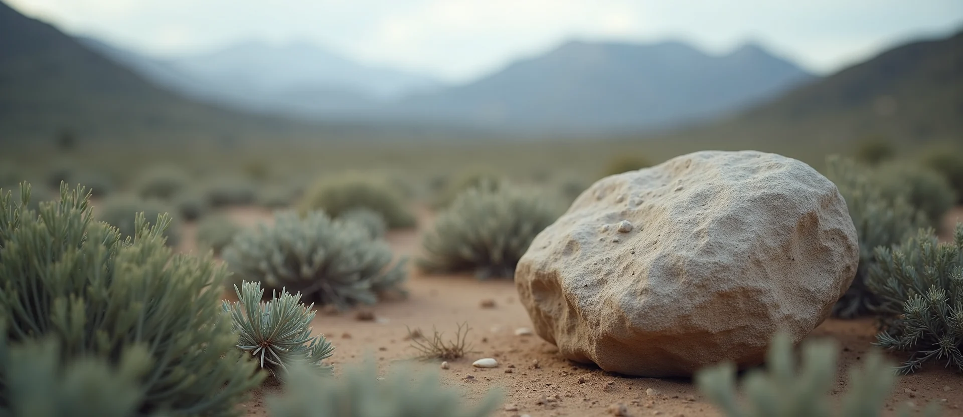 Symbolizing Stability/Peak: A local Bitterbrush unshakable boulder. - AI Generated
