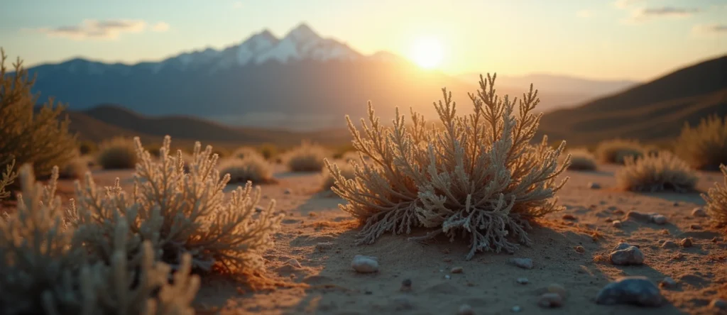 Symbolizing Identity/Local: A local Desert Peach Sierra Nevada skyline. - AI Generated