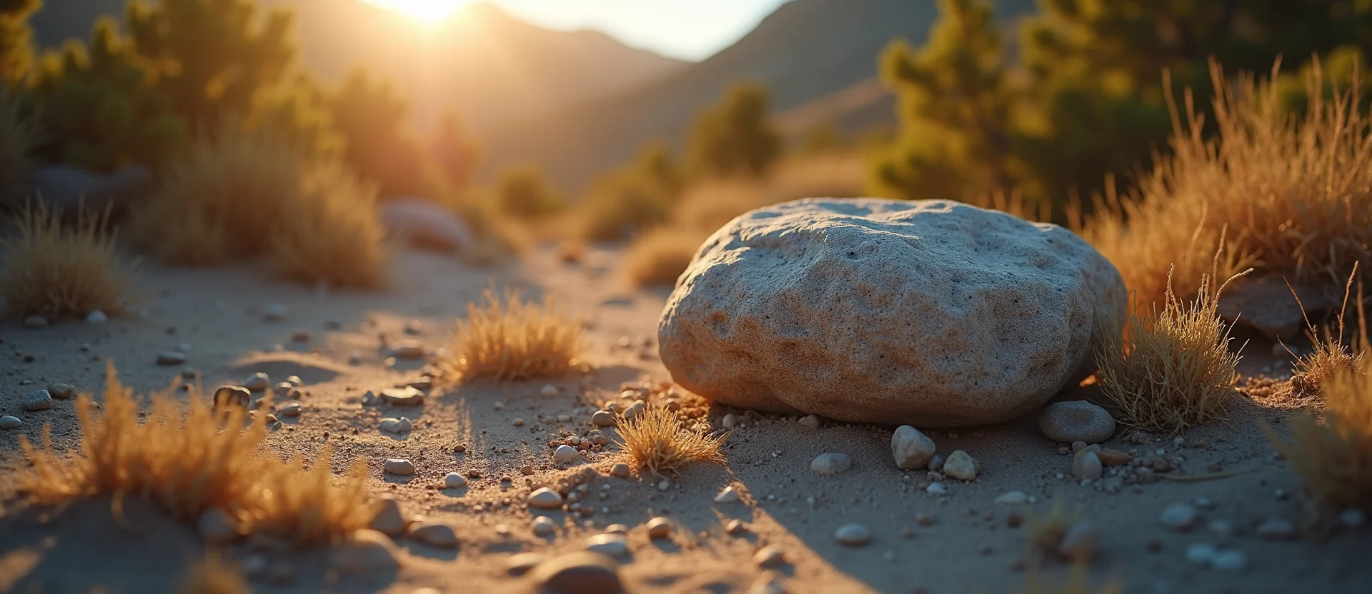 Symbolizing Stability/Peak: A local Mountain Mahogany unshakable boulder. - AI Generated