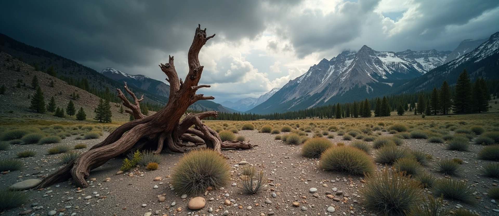 Symbolizing Growth/Resilience: A local Ponderosa Pine gnarled juniper roots. - AI Generated