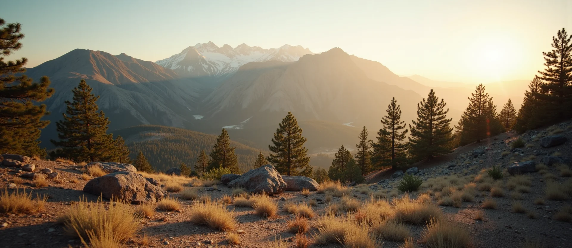 Symbolizing Stability/Peak: A local Ponderosa Pine solid mountain ridge. - AI Generated