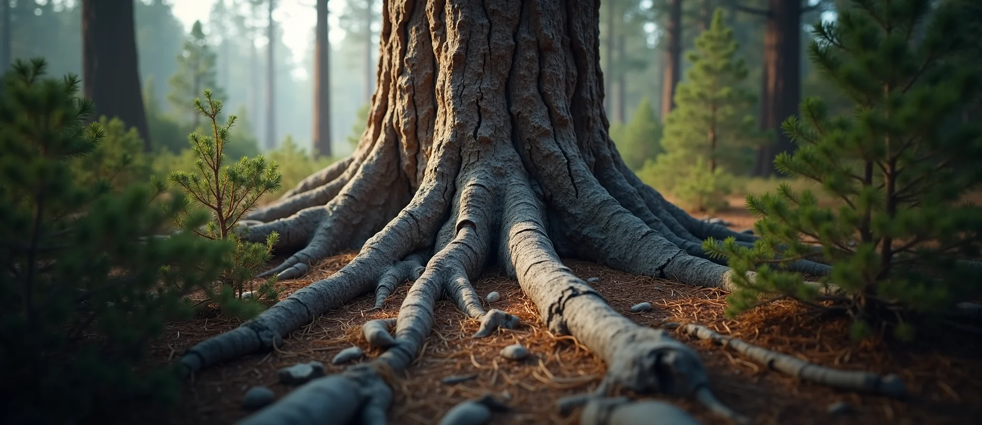Symbolizing Growth/Resilience: A local Mountain Mahogany gnarled juniper roots. - AI Generated