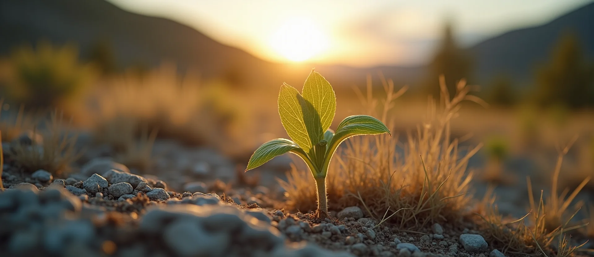 Symbolizing Seed/New Beginning: A local Quaking Aspen sprouting sagebrush seedling. - AI Generated
