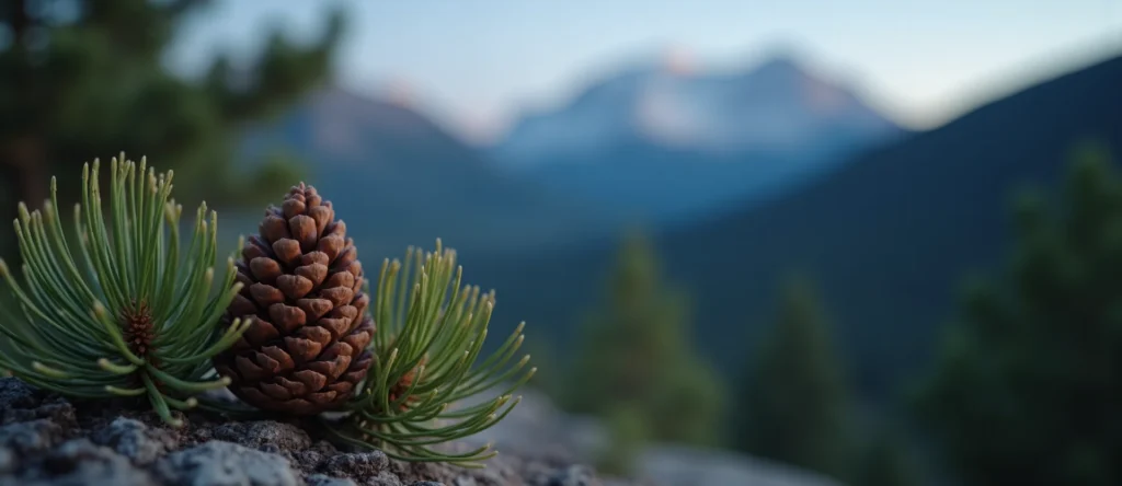 Symbolizing Seed/New Beginning: A local Ponderosa Pine opening pine cone. - AI Generated