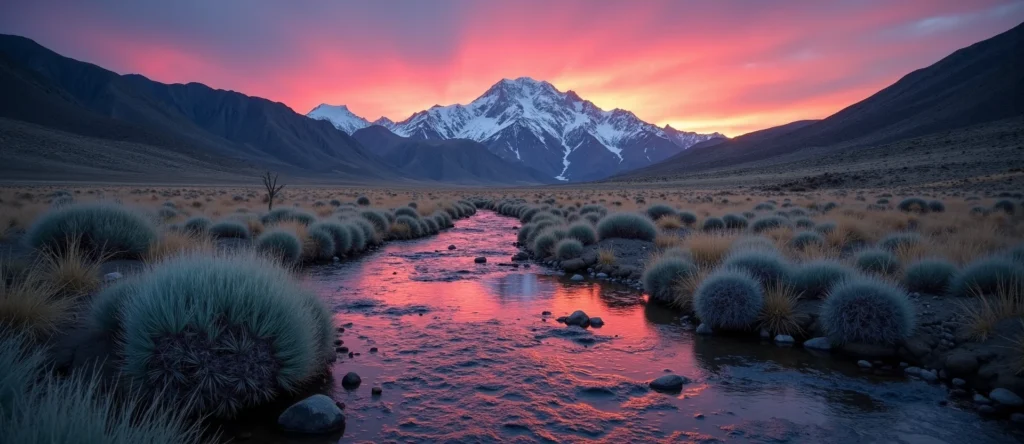 Symbolizing Flow/Cleansing: A local Desert Peach clear cold snowmelt stream. - AI Generated
