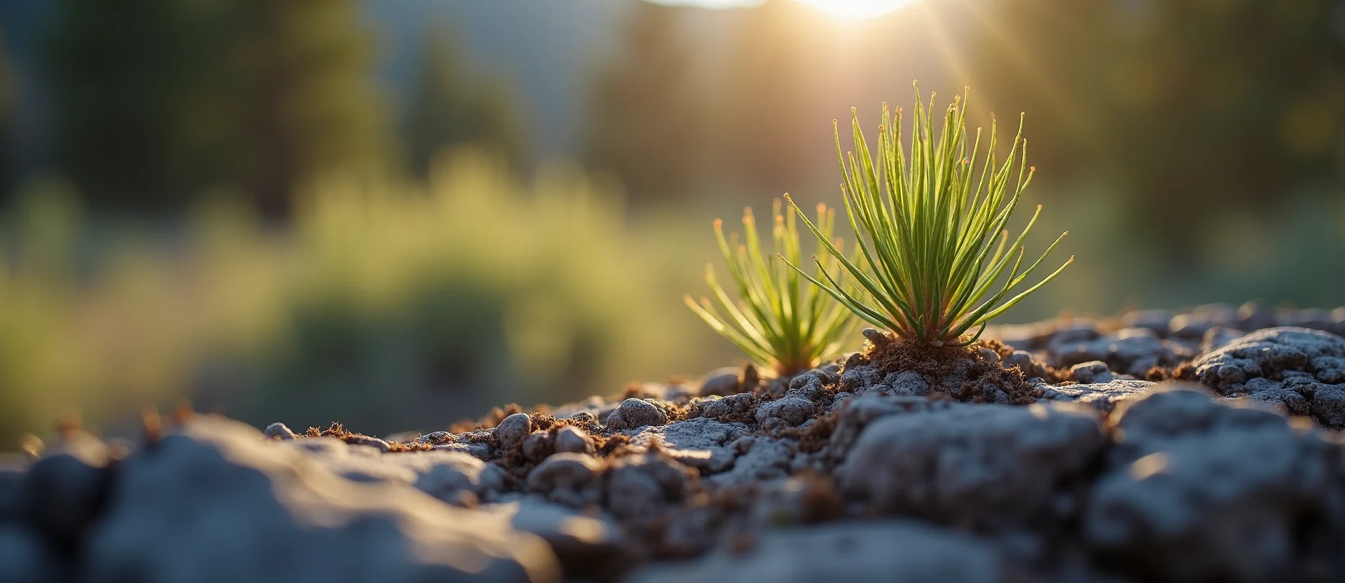 Symbolizing Seed/New Beginning: A local Ponderosa Pine sprouting sagebrush seedling. - AI Generated