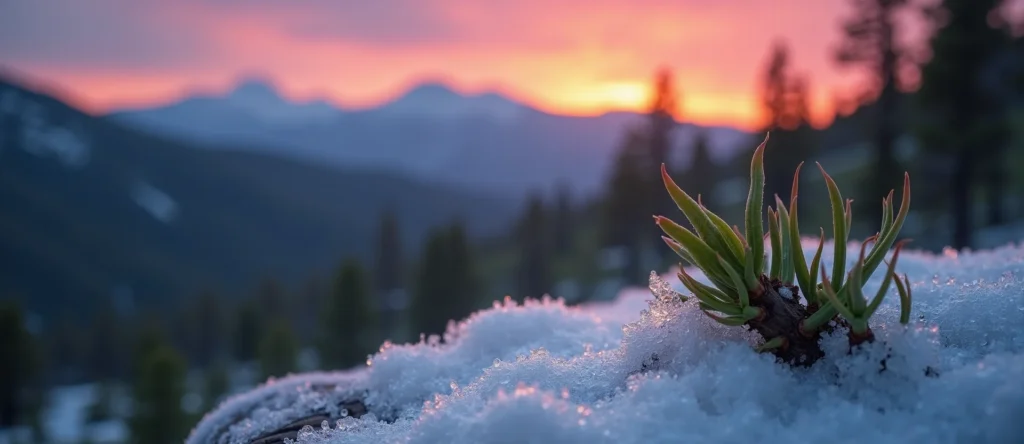 Symbolizing Seed/New Beginning: A local Ponderosa Pine new green bud on a branch. - AI Generated
