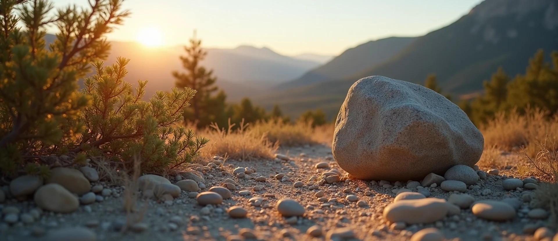 Symbolizing Stability/Peak: A local Sierra Juniper unshakable boulder. - AI Generated
