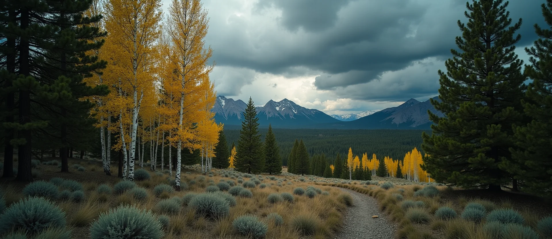 Symbolizing Growth/Resilience: A local Mountain Mahogany thriving aspen grove. - AI Generated