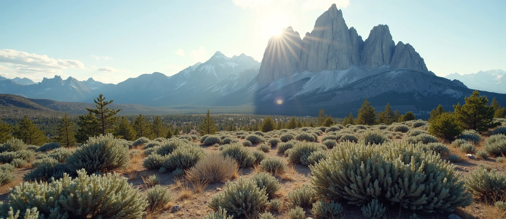 Symbolizing Stability/Peak: A local Rabbitbrush jagged granite peak. - AI Generated