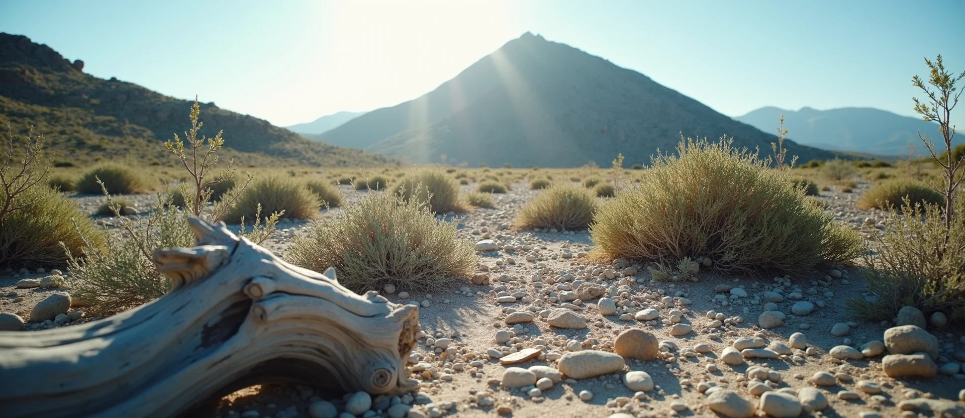 Symbolizing Stability/Peak: A local Sagebrush (Artemisia tridentata) solid mountain ridge. - AI Generated