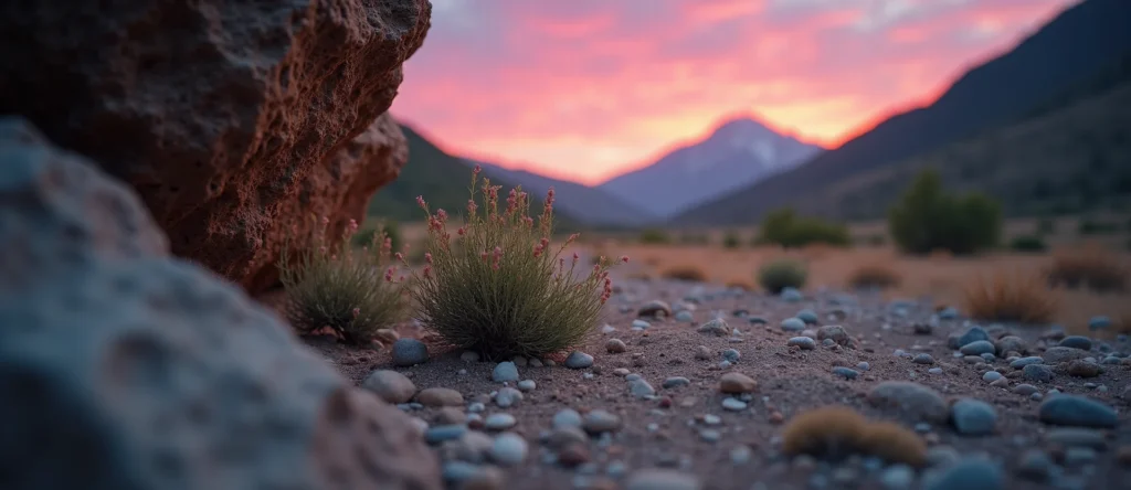 Symbolizing Growth/Resilience: A local Indian Paintbrush tree growing out of a rock cleft. - AI Generated