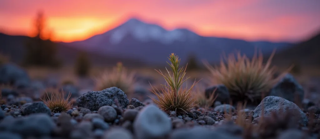 Symbolizing Seed/New Beginning: A local Manzanita sprouting sagebrush seedling. - AI Generated