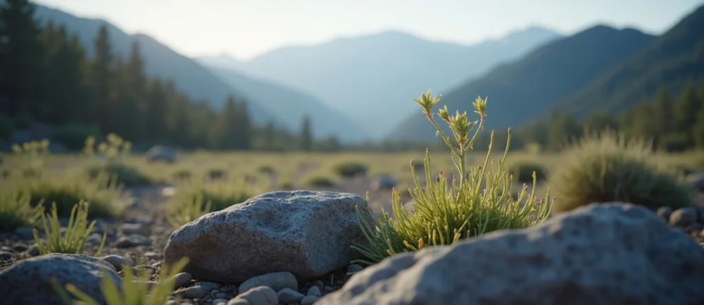 Symbolizing Seed/New Beginning: A local Sagebrush (Artemisia tridentata) sprouting sagebrush seedling. - AI Generated