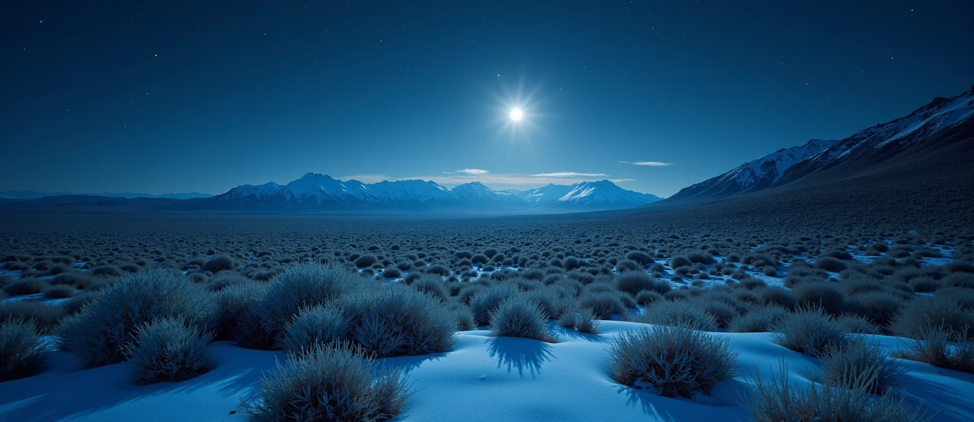 Symbolizing Stability/Peak: A local Sagebrush (Artemisia tridentata) distant Sierra horizon. - AI Generated