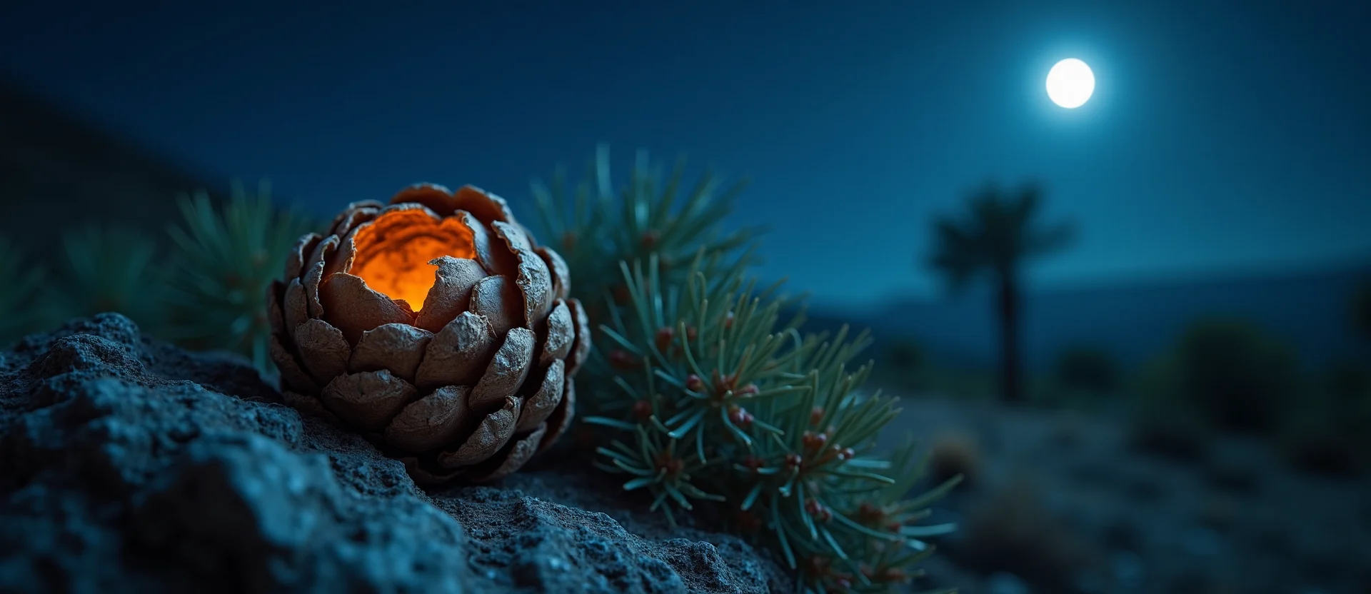 Symbolizing Seed/New Beginning: A local Ponderosa Pine opening pine cone. - AI Generated
