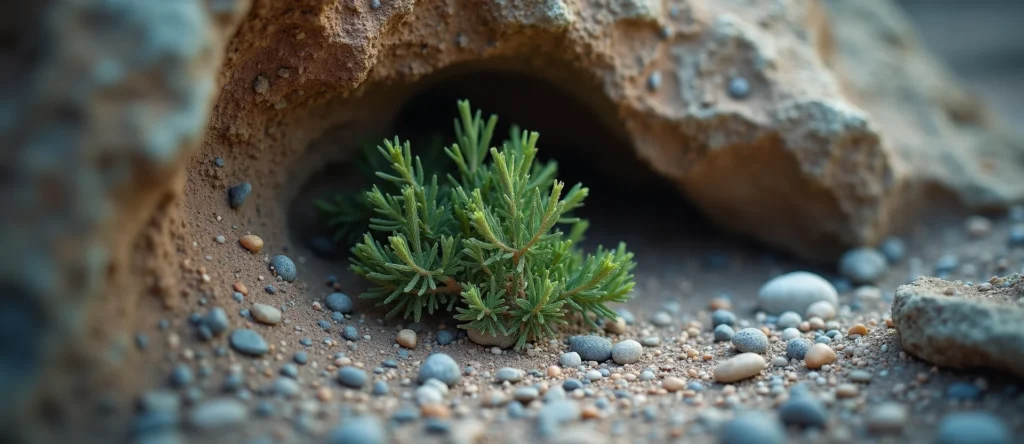 Symbolizing Growth/Resilience: A local Sierra Juniper tree growing out of a rock cleft. - AI Generated