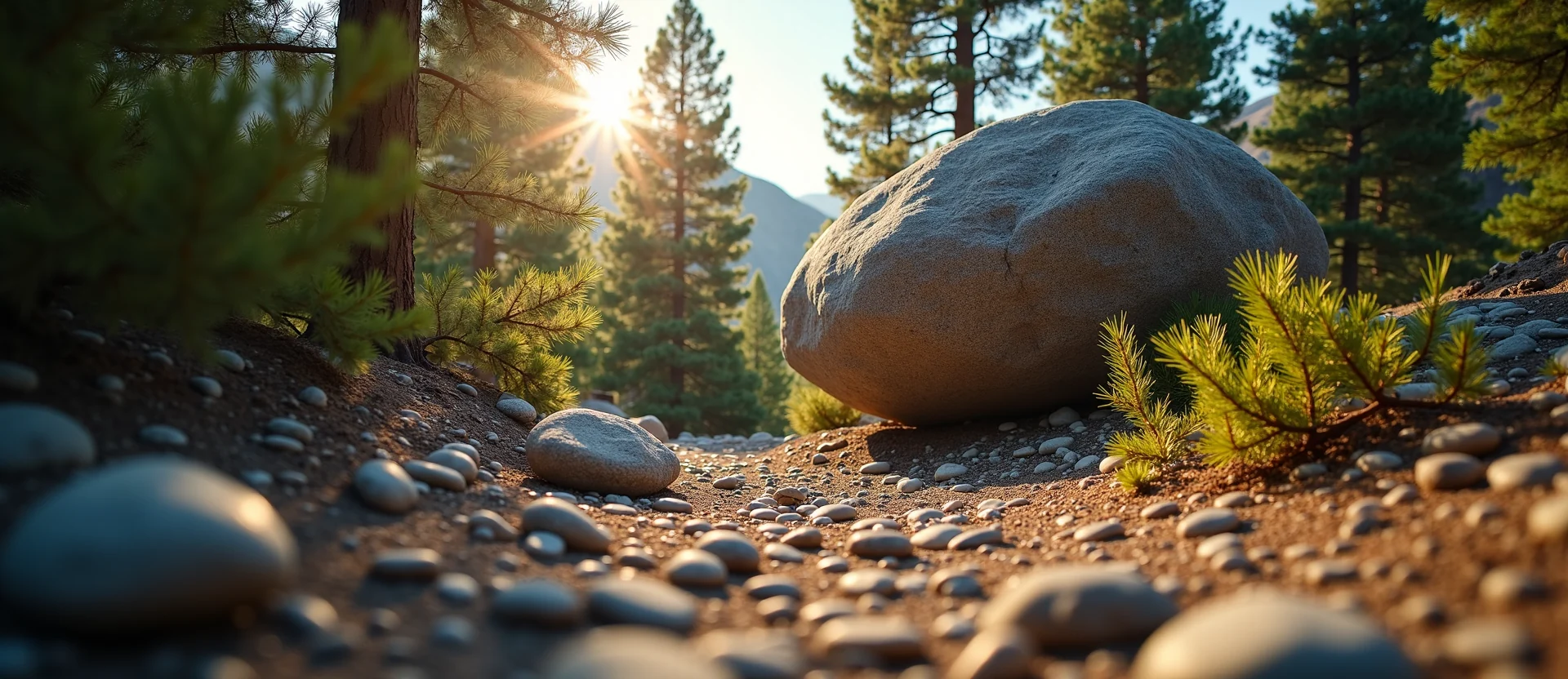 Symbolizing Stability/Peak: A local Ponderosa Pine unshakable boulder. - AI Generated