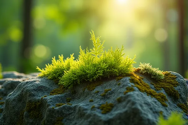 Macro photography of green lichen on Nevada granite, symbolizing the internal growth and healing achieved through evidence-based therapeutic modalities.