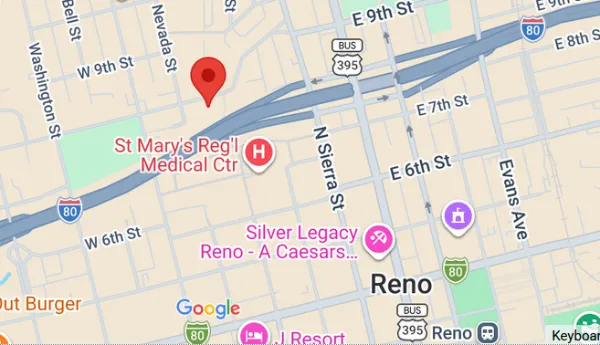 Map to Reno Treatment & Recovery office