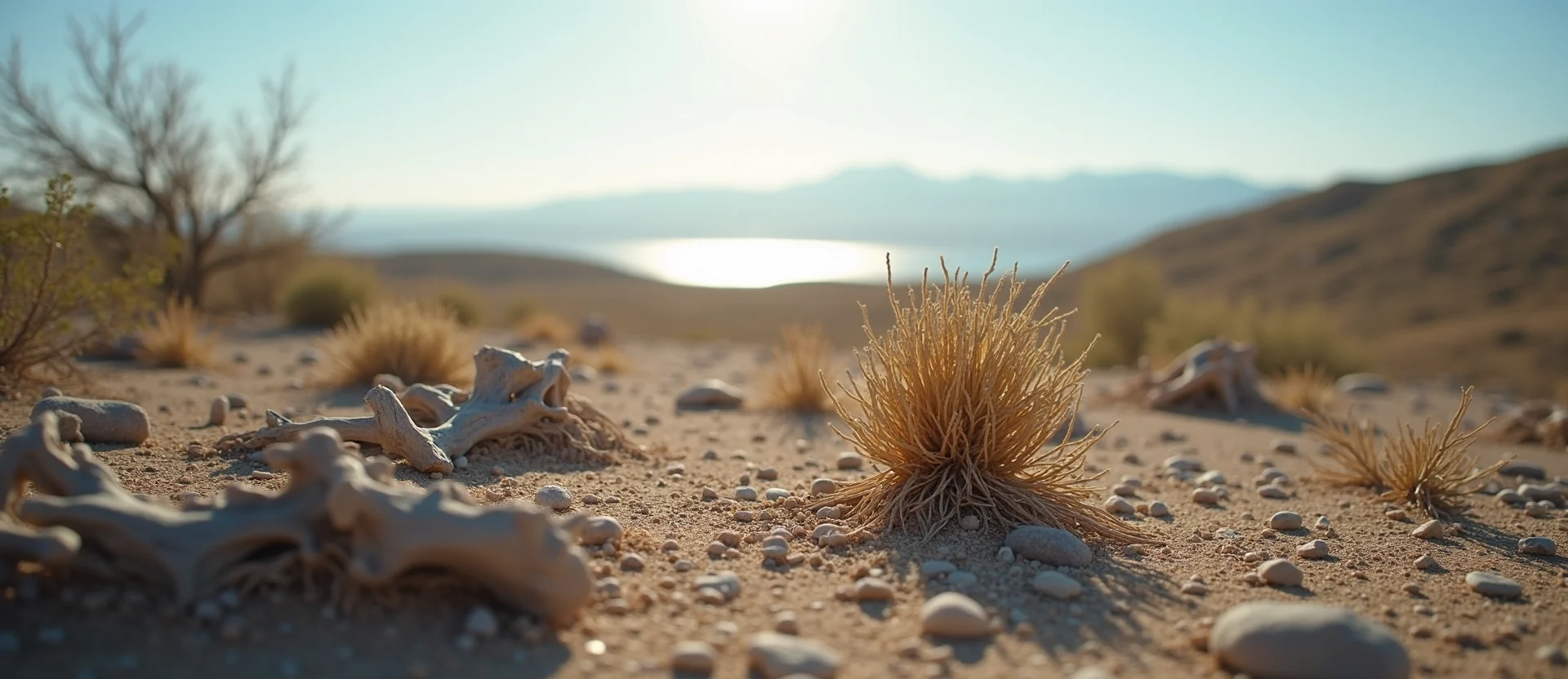 Symbolizing Seed/New Beginning: A local Bitterbrush single pine seed on dry earth. - AI Generated