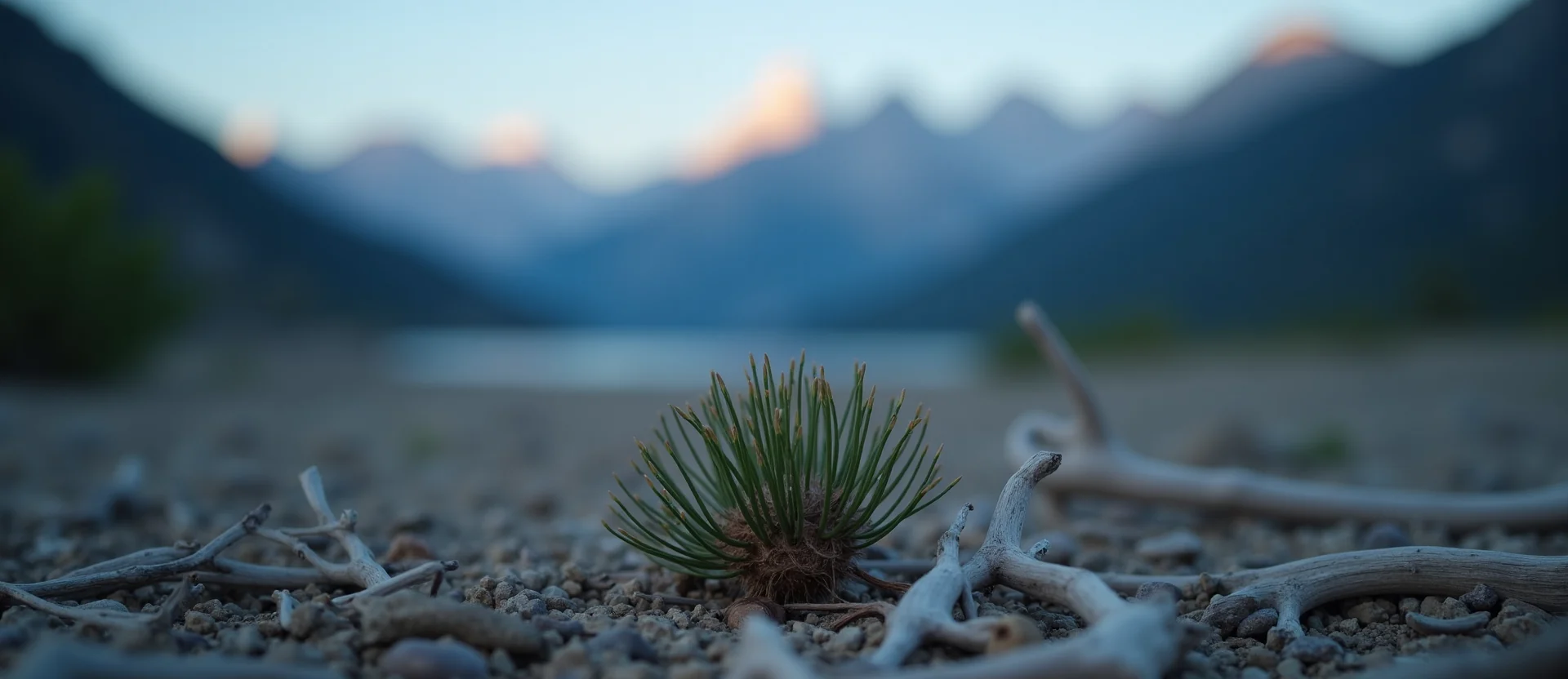 Symbolizing Seed/New Beginning: A local Sierra Juniper single pine seed on dry earth. - AI Generated