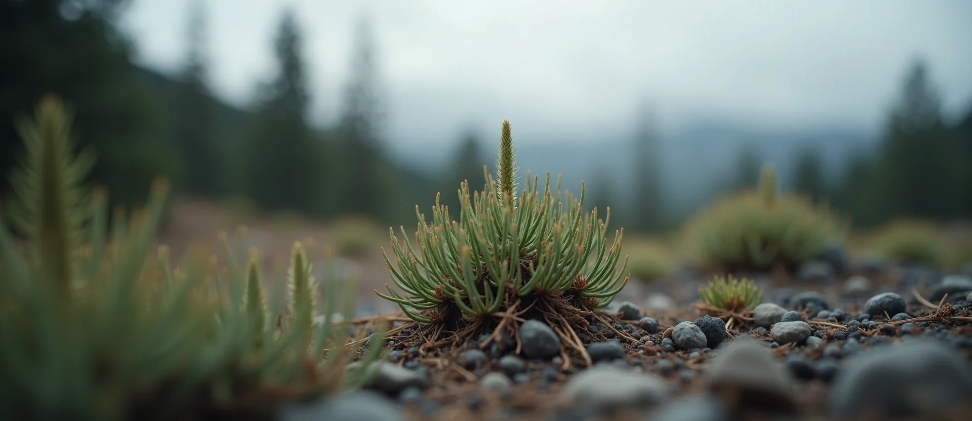 Symbolizing Seed/New Beginning: A local Mountain Mahogany sprouting sagebrush seedling. - AI Generated