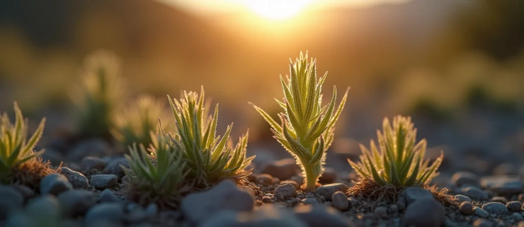 Symbolizing Seed/New Beginning: A local Quaking Aspen sprouting sagebrush seedling. - AI Generated
