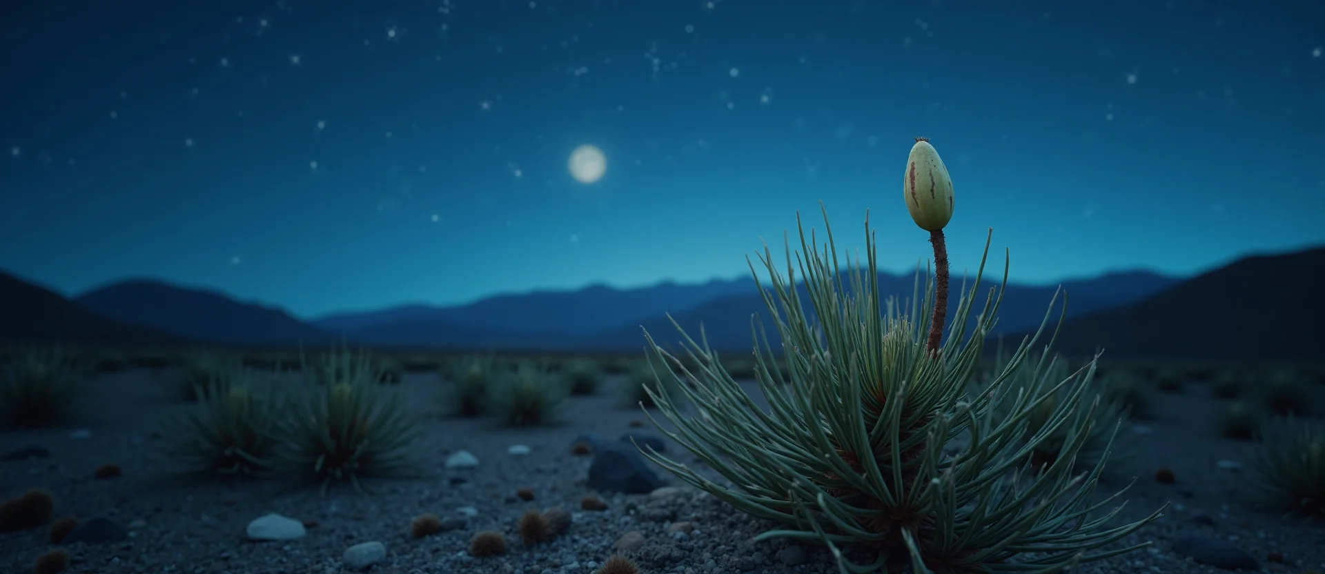 Symbolizing Seed/New Beginning: A local Rabbitbrush new green bud on a branch. - AI Generated