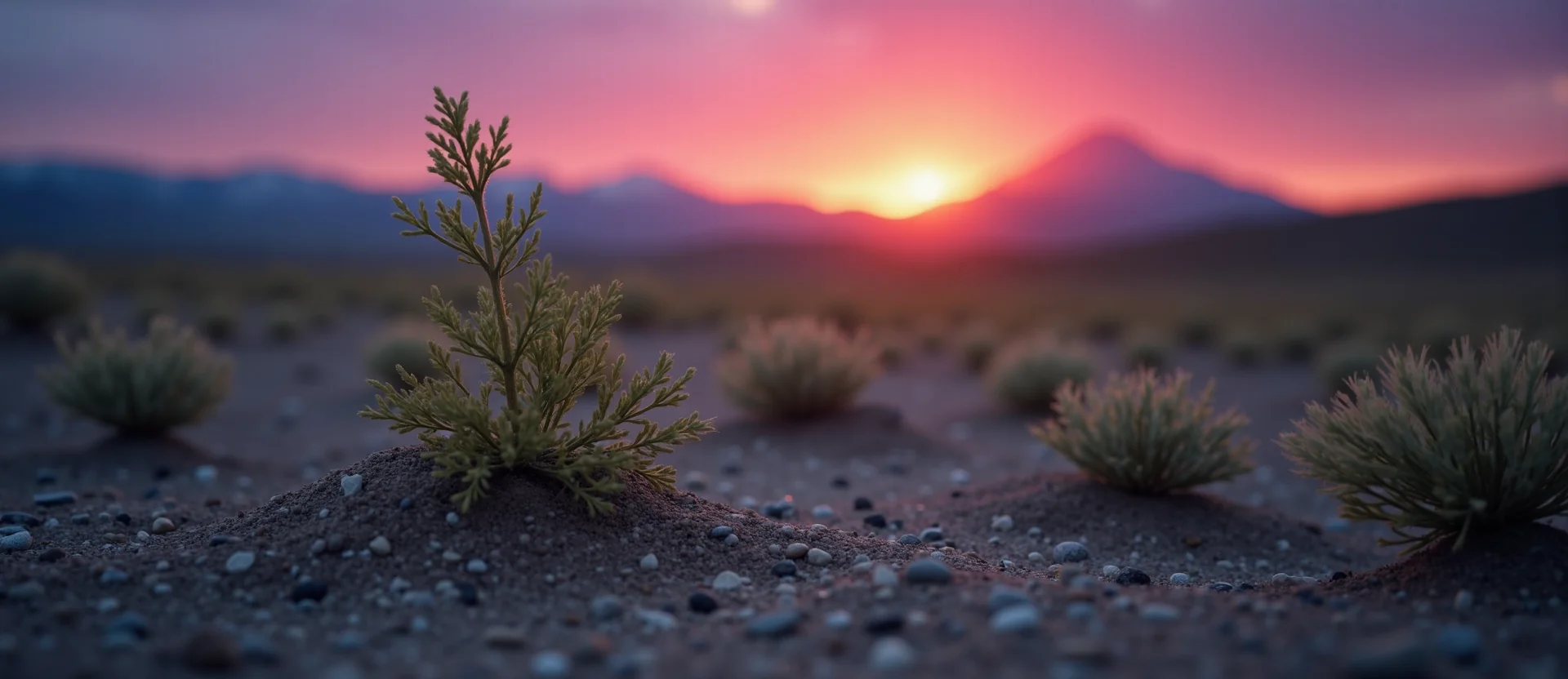 Symbolizing Growth/Resilience: A local Rabbitbrush new branch reaching for the sky. - AI Generated