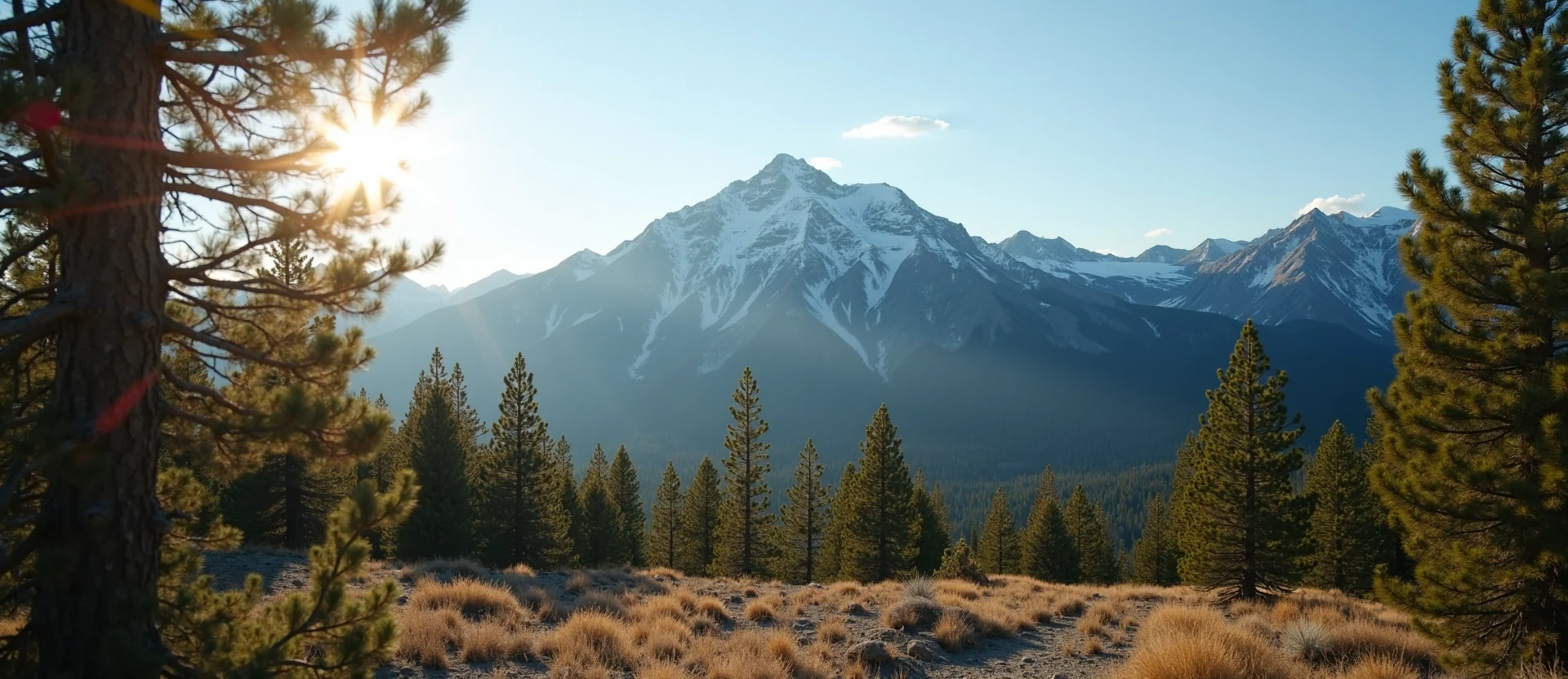 Symbolizing Stability/Peak: A local Ponderosa Pine solid mountain ridge. - AI Generated