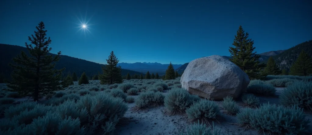 Symbolizing Stability/Peak: A local Mountain Mahogany unshakable boulder. - AI Generated