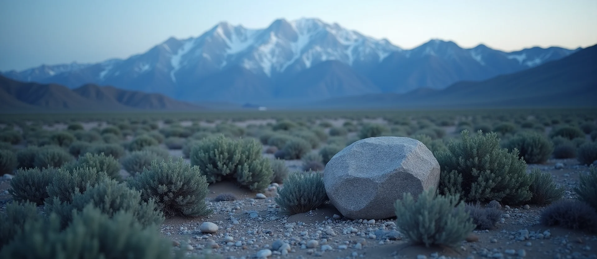 Symbolizing Stability/Peak: A local Sagebrush (Artemisia tridentata) unshakable boulder. - AI Generated