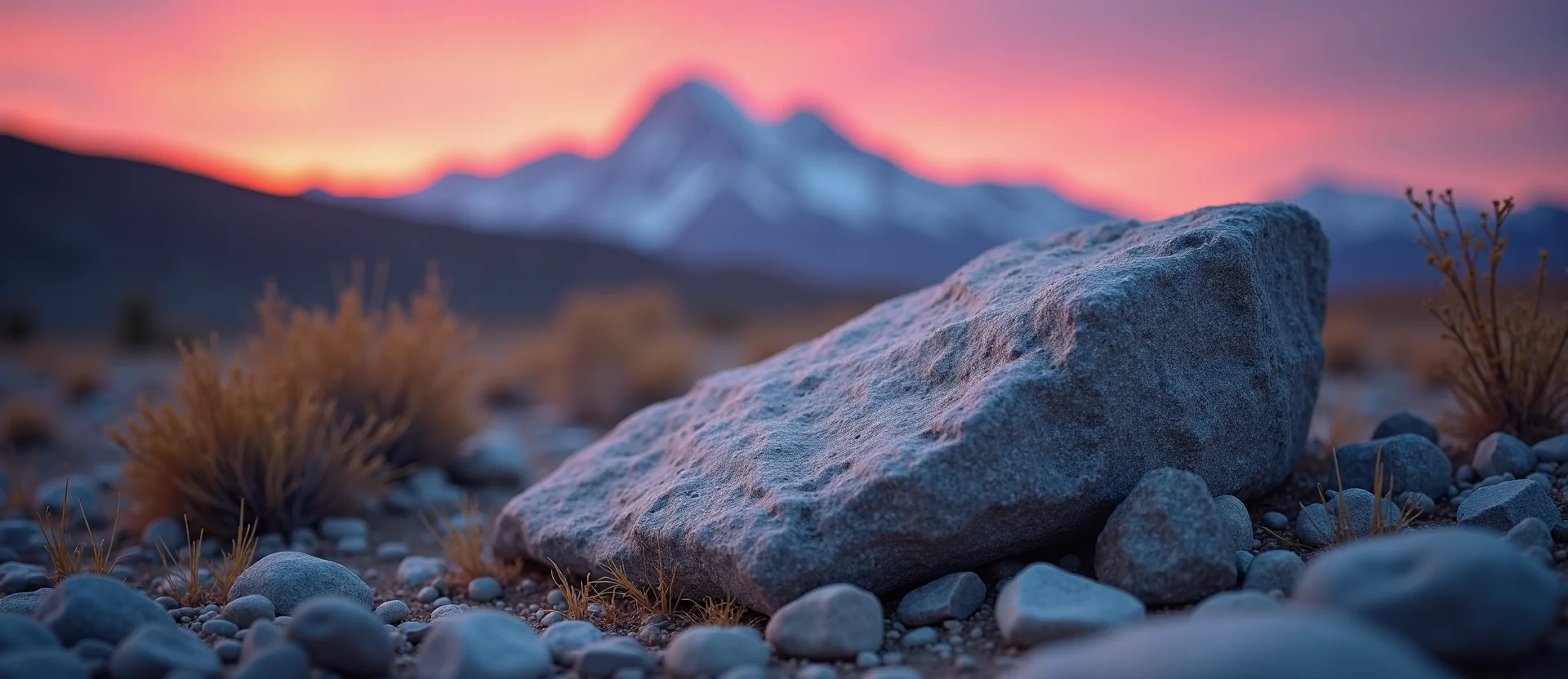 Symbolizing Stability/Peak: A local Bitterbrush unshakable boulder. - AI Generated