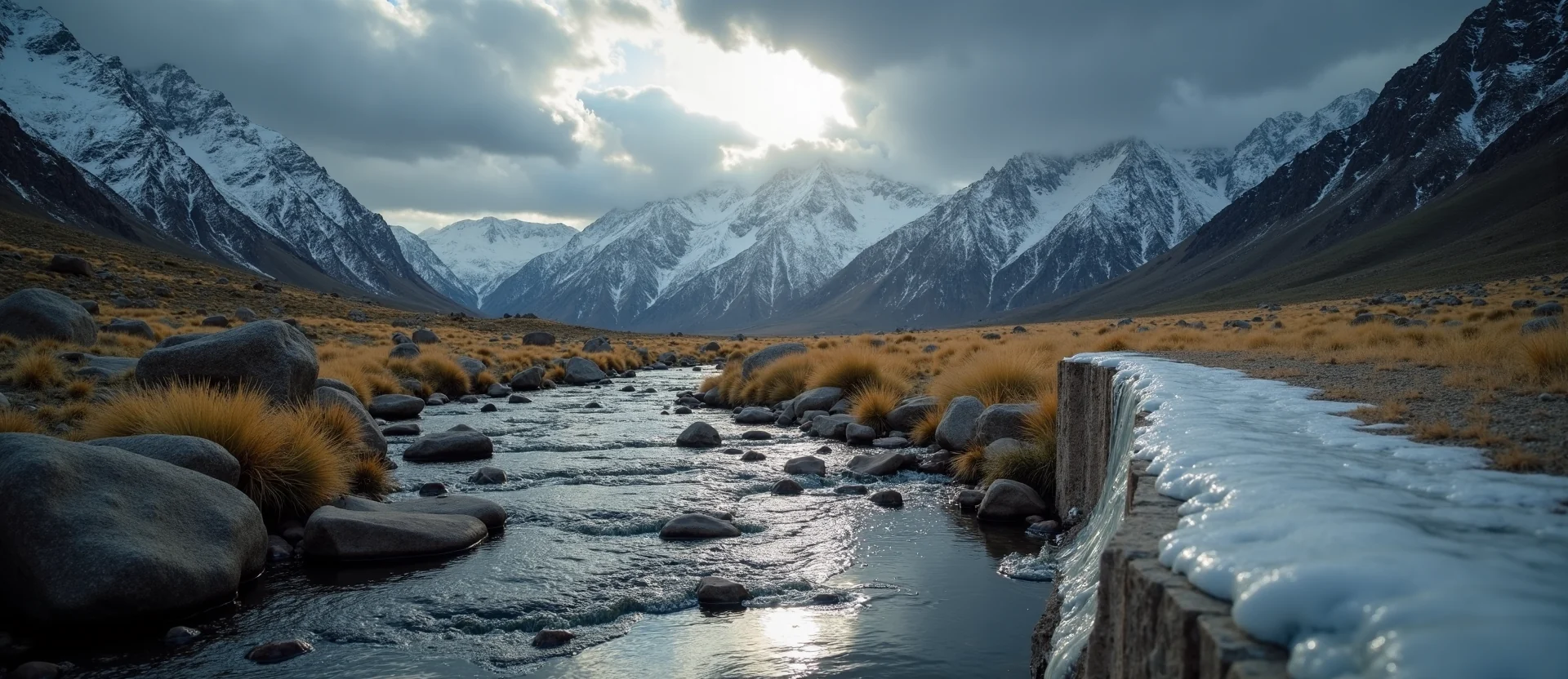 Symbolizing Flow/Cleansing: A local Desert Peach babbling mountain creek. - AI Generated