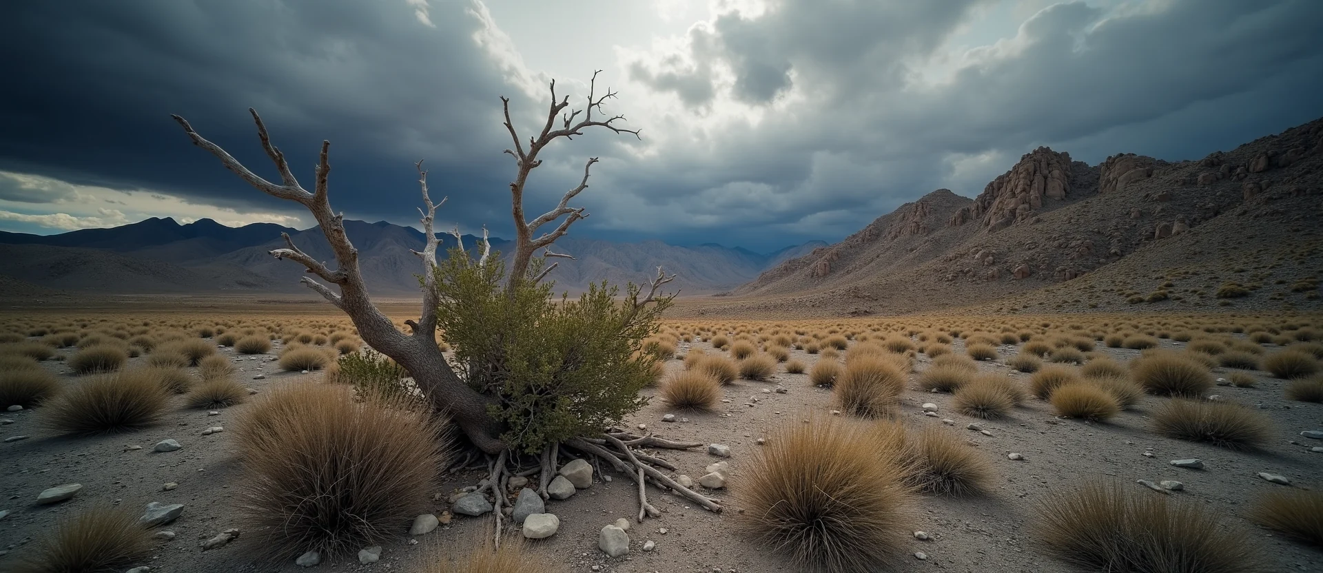 Symbolizing Growth/Resilience: A local Desert Peach gnarled juniper roots. - AI Generated