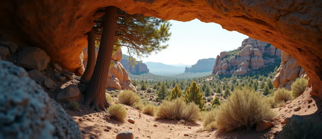 Symbolizing Growth/Resilience: A local Bitterbrush tree growing out of a rock cleft. - AI Generated