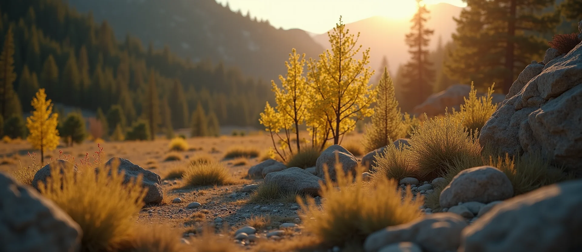 Symbolizing Growth/Resilience: A local Rabbitbrush thriving aspen grove. - AI Generated