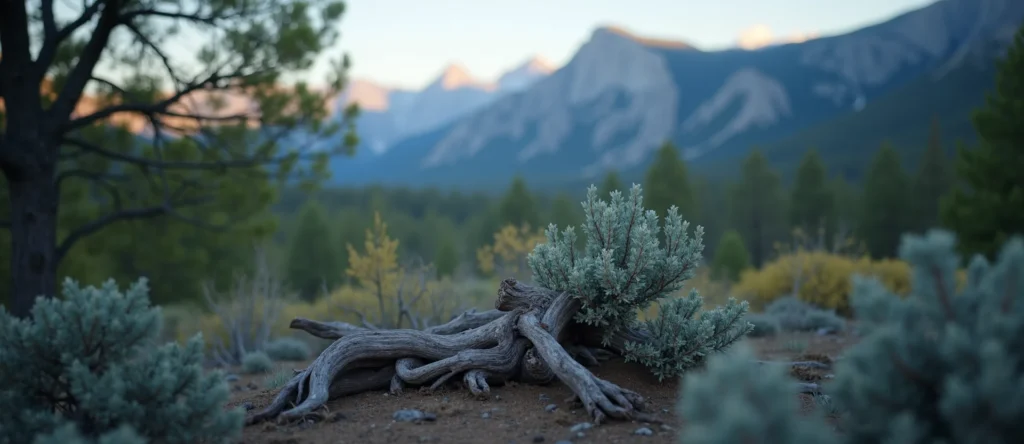 Symbolizing Growth/Resilience: A local Mountain Mahogany gnarled juniper roots. - AI Generated